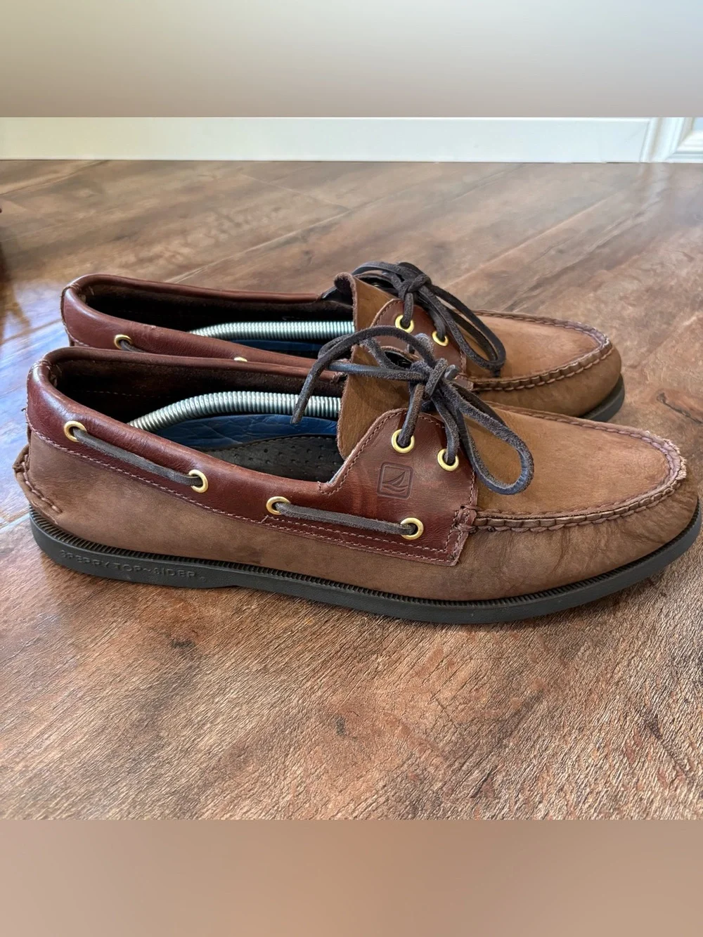 Sperry Top-Sider Men’s 11.5M Brown Leather Boat Shoes 2 Eye Moc Toe Casual
